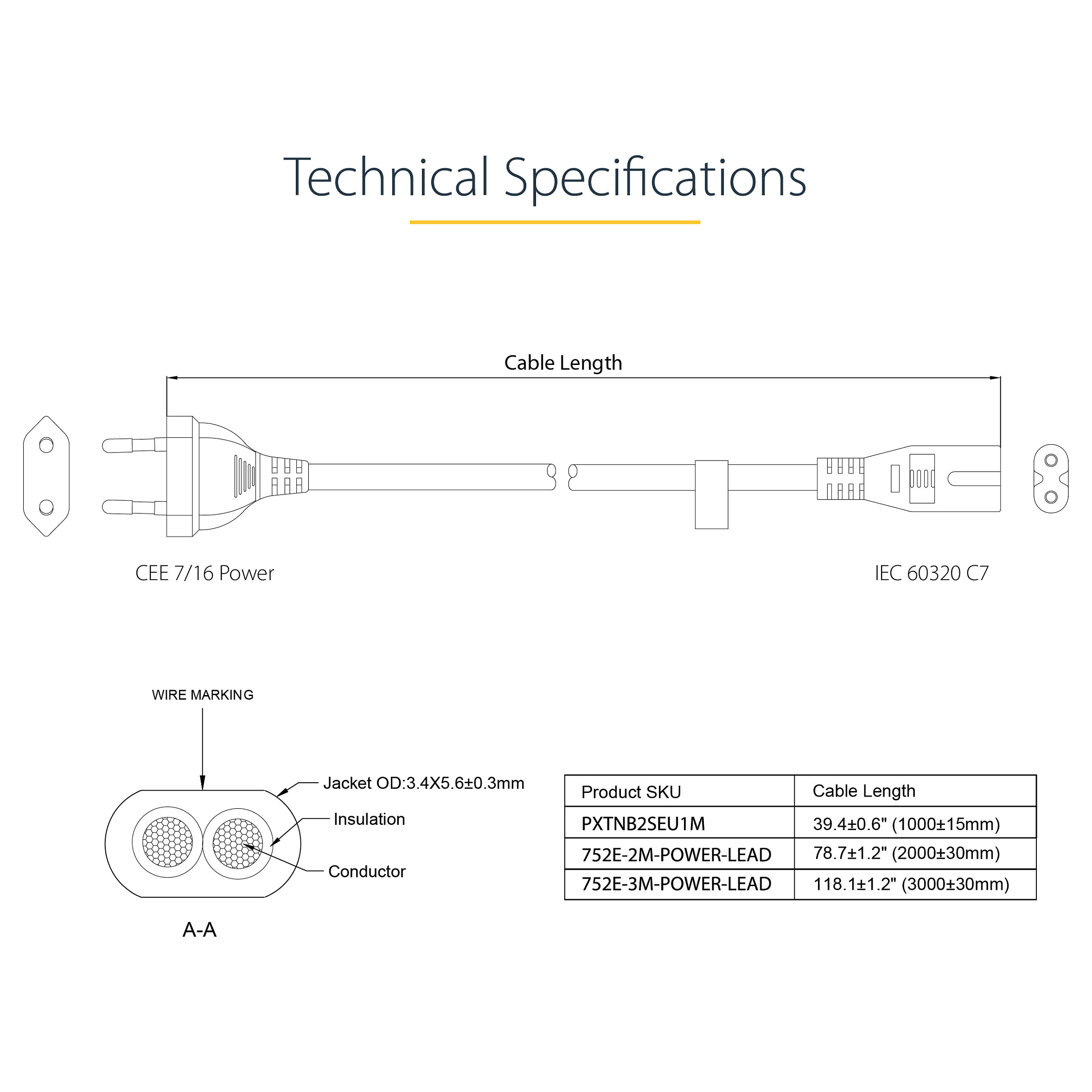 Strujni kabel STARTECH za laptop (18 awg)-4
