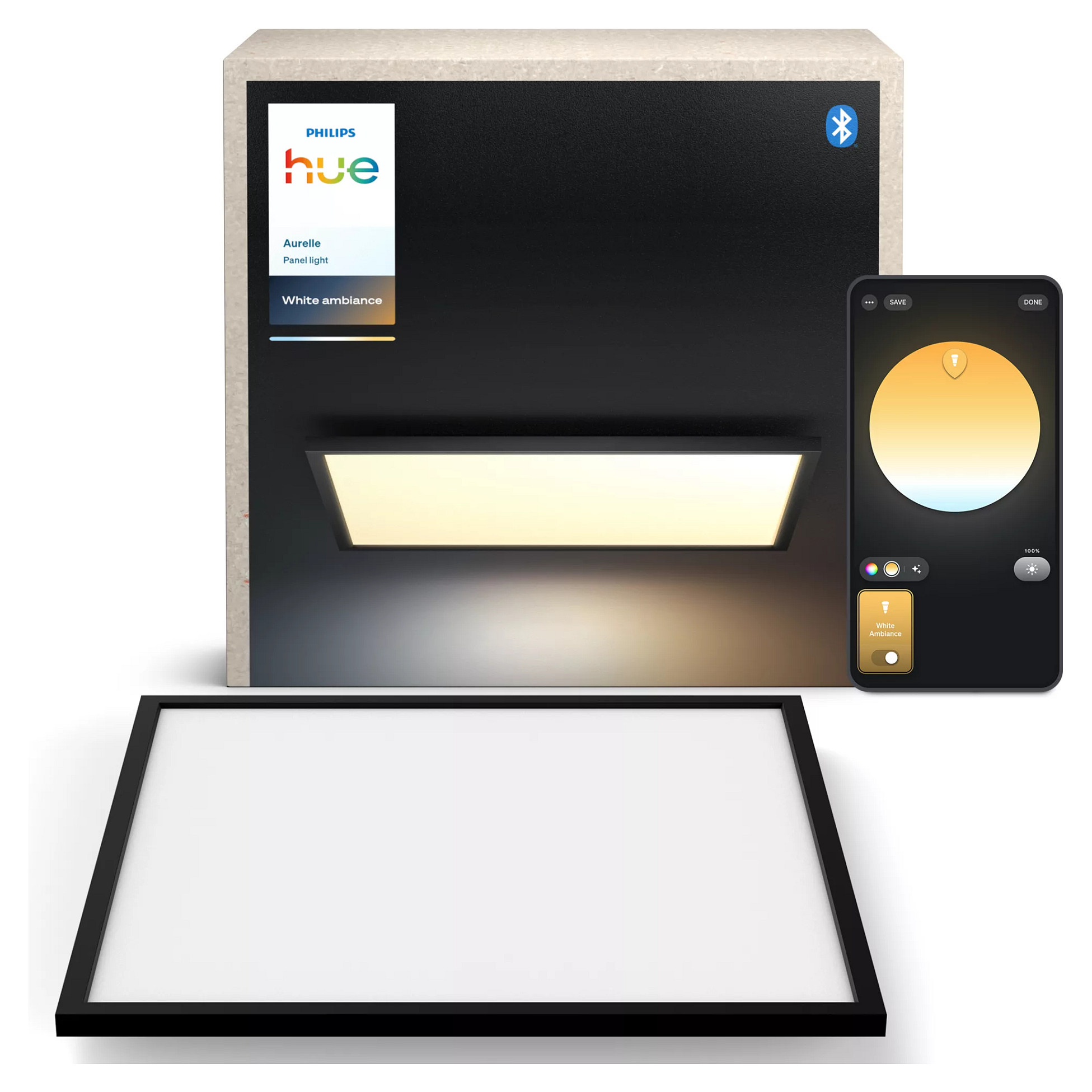 Plafonska svjetiljka PHILIPS Hue Aurelle (kvadratna, XL, crna)-2