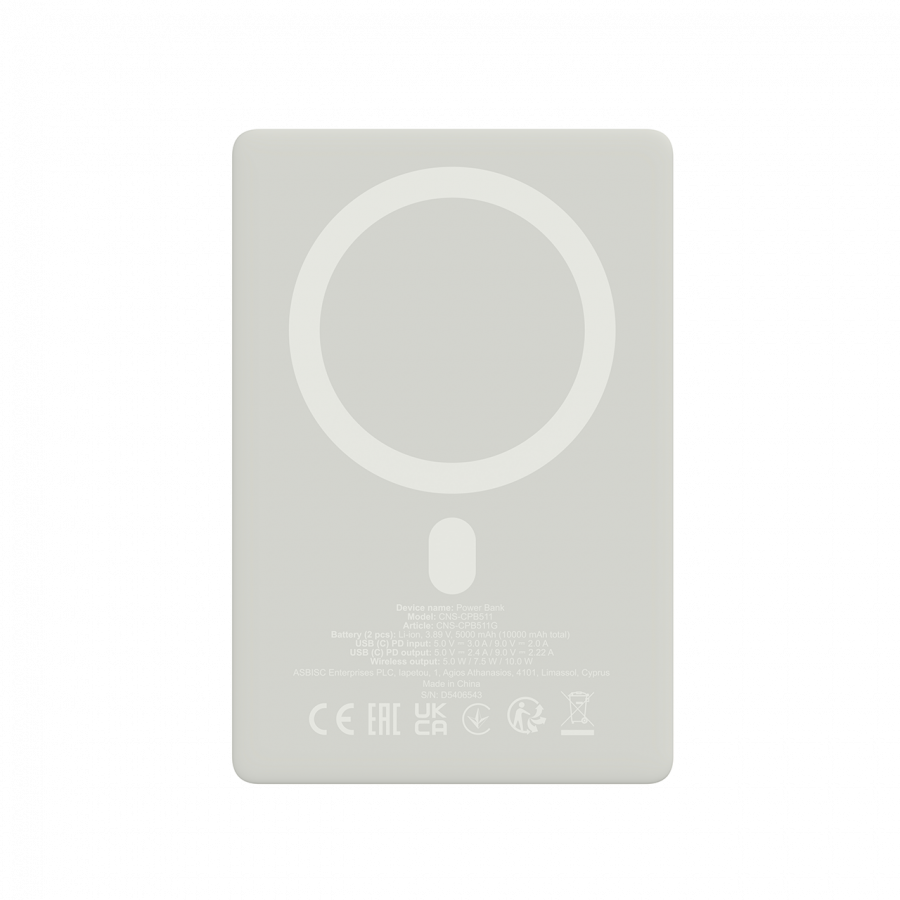 Prijenosna baterija CANYON OnPower 511 CNS-CPB511G (magnetska, 10000mah, pd 20w, aluminijska, siva)-3