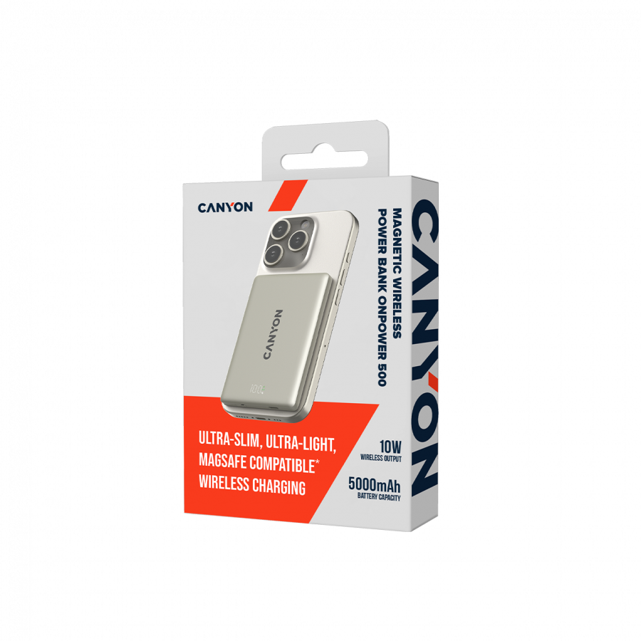 Prijenosna baterija CANYON OnPower 500 CNS-CPB500G (magnetska, 5000mah, 20w, pd, siva)-5
