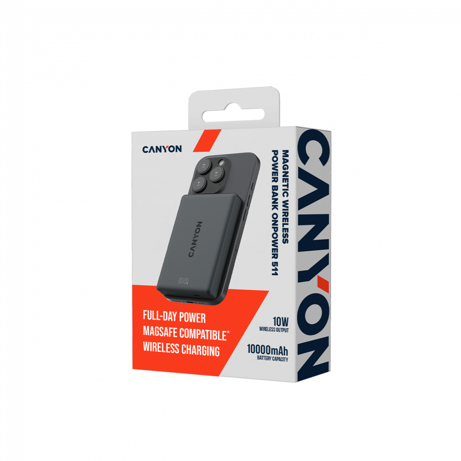 Prijenosna baterija CANYON OnPower 511 CNS-CPB511B (10000mah, 20w pd, magnetska, crna)-4