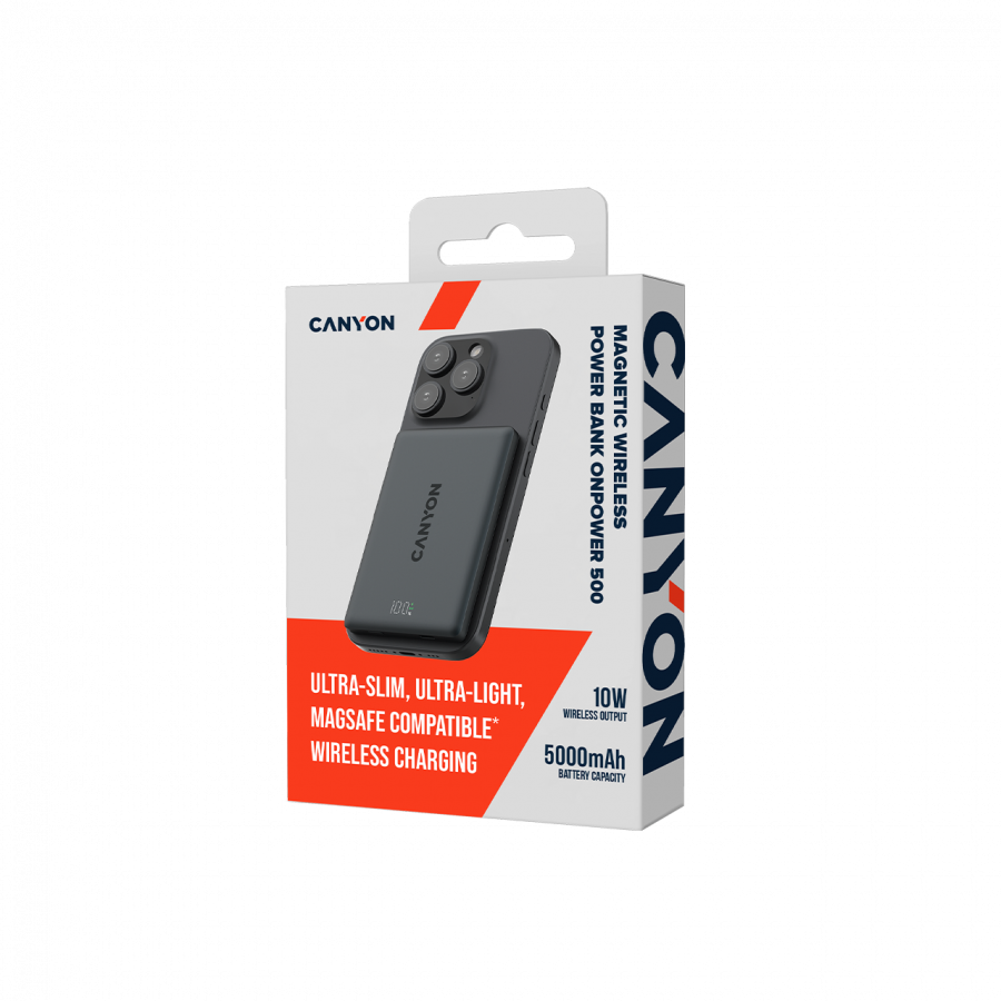 Prijenosna baterija CANYON OnPower 500 (magnetska, 5000mah, pd 20w, crna)-5