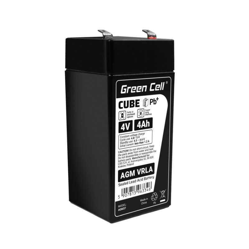 Akumulator GREEN CELL AGM37 (vrla, 4ah, 4v)