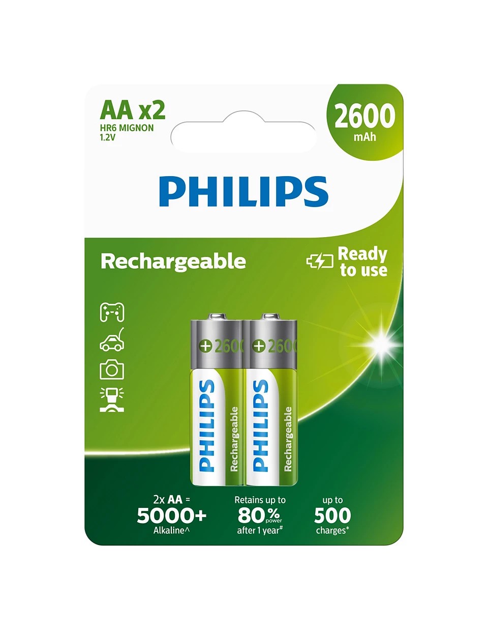 Punjive baterije PHILIPS AA (2600 mah, 2 komada)