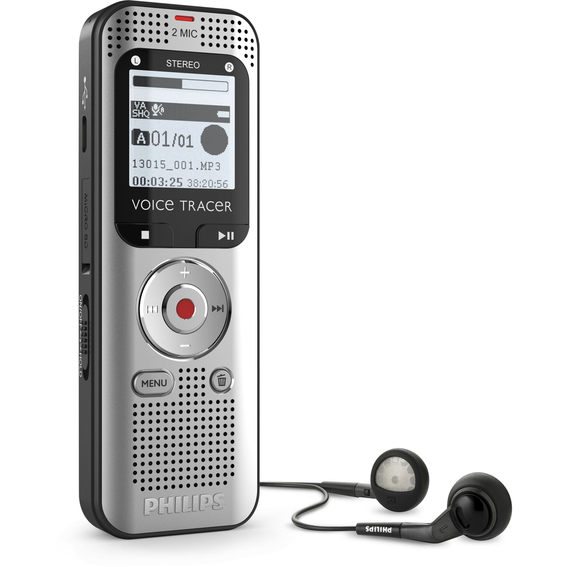 Diktafon PHILIPS DVT2015 (8gb, stereo mp3 snimanje)