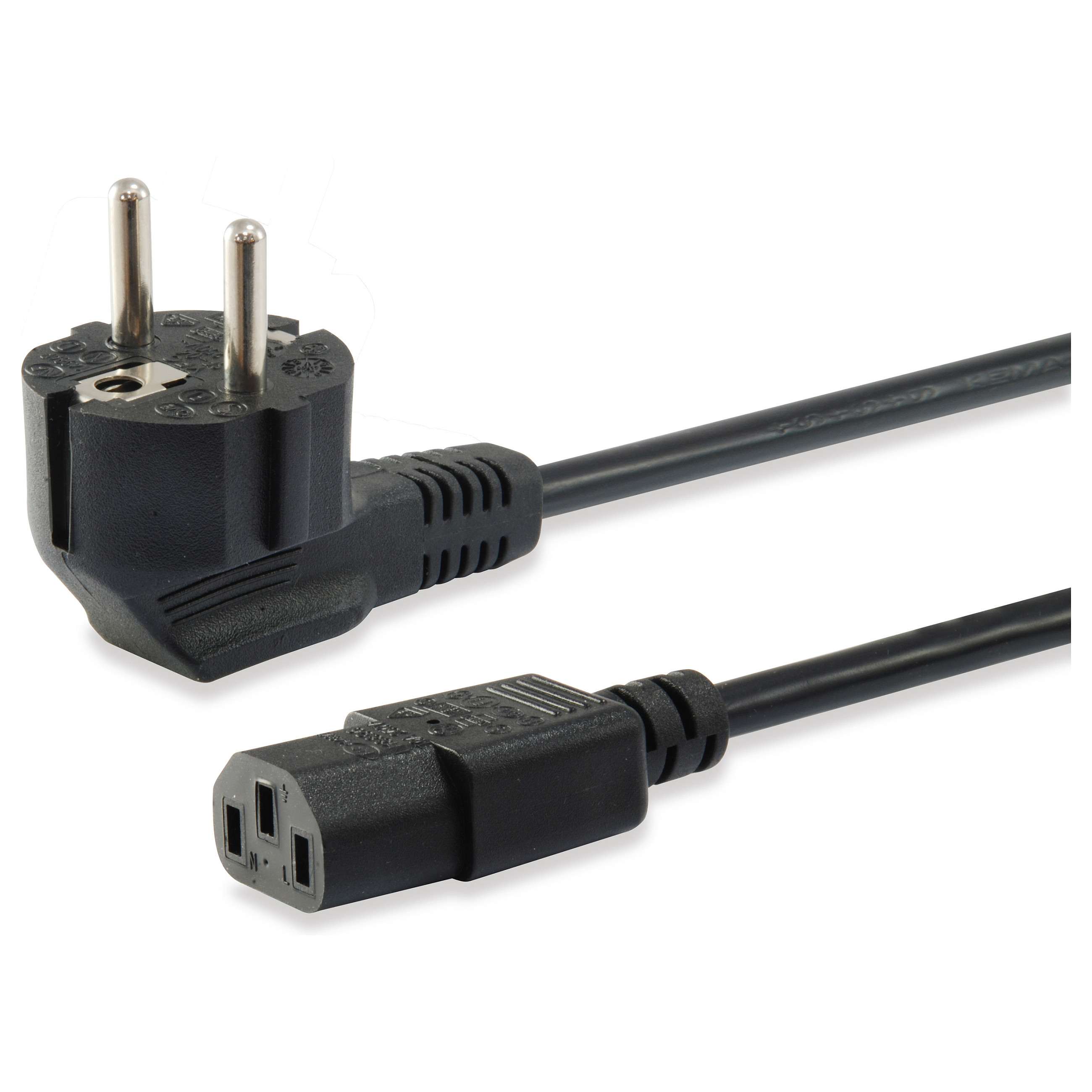 Strujni kabel EQUIP IEC Schuko -> C13 (3m, crni)-0