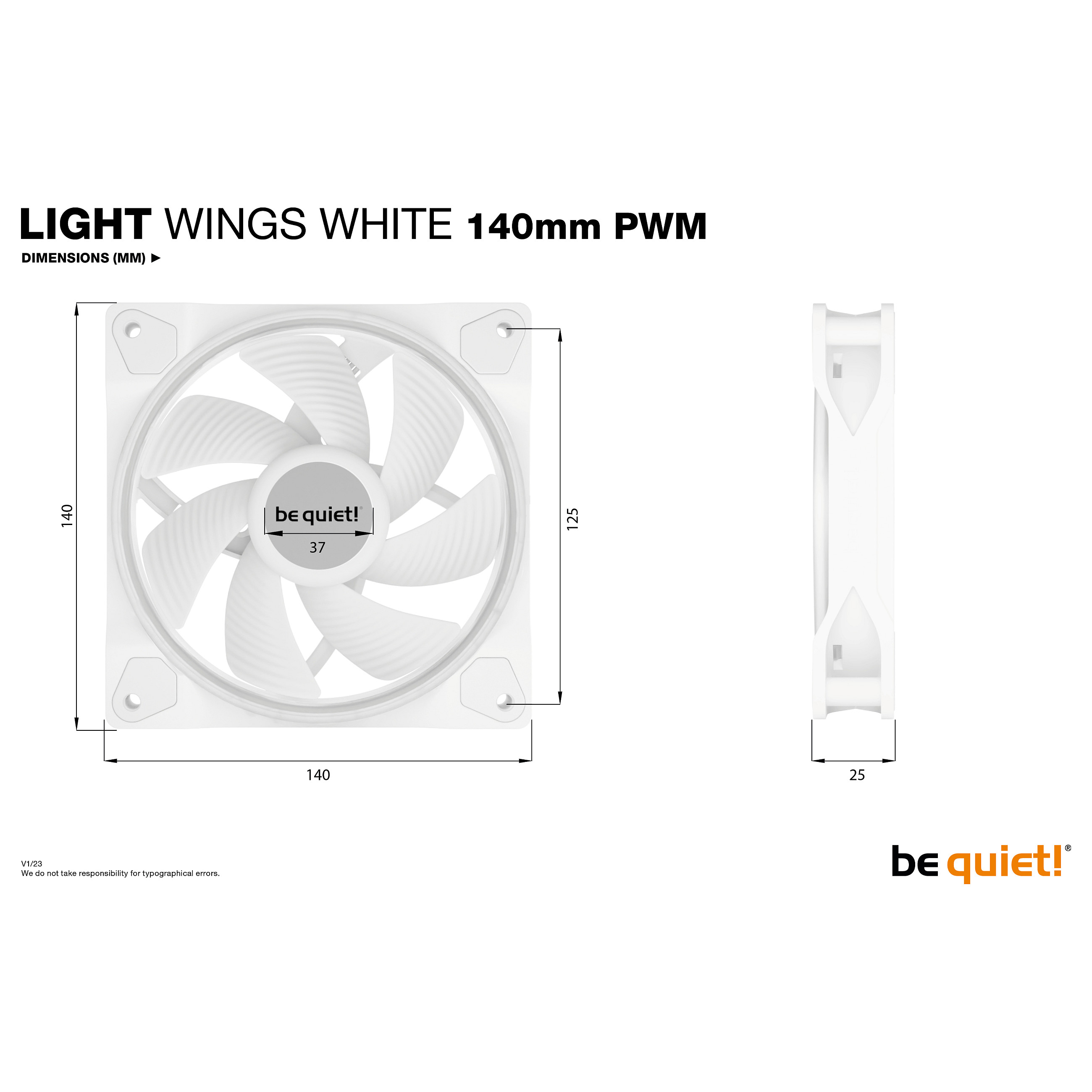 Ventilator BE QUIET! LIGHT WINGS (140mm, white, pwm, triple-pack)-7