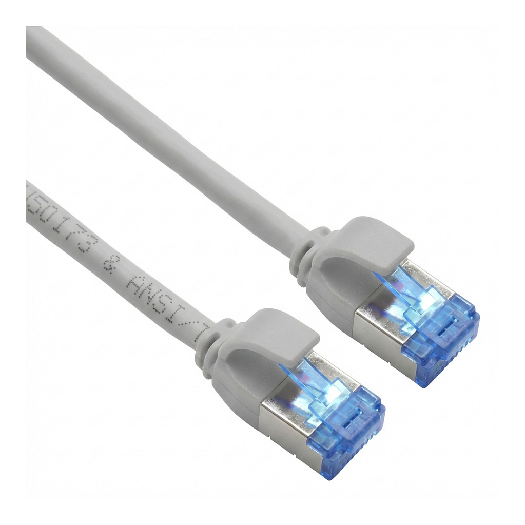 Mrežni kabel ROLINE Kat.6A S/FTP (pimf, lsoh, poe, sivi, 1m)