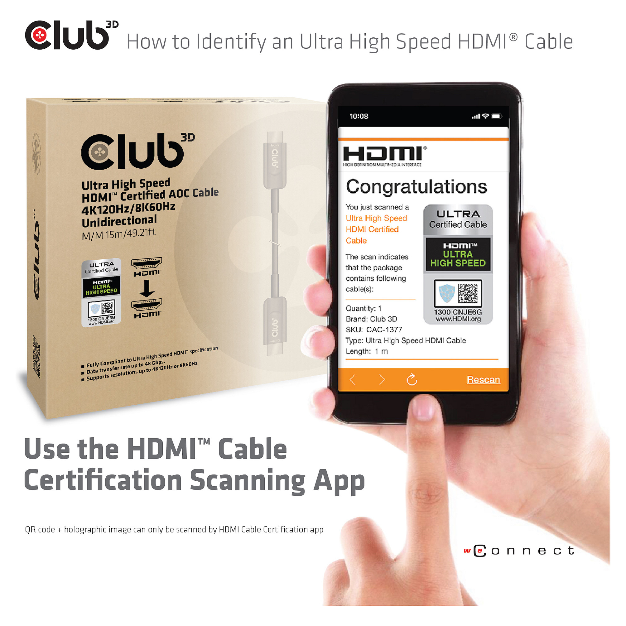 Club3D HDMI-Kabel A -> A 2.1 aktiv opt. 8K60Hz UHD 15 Meter retail-7