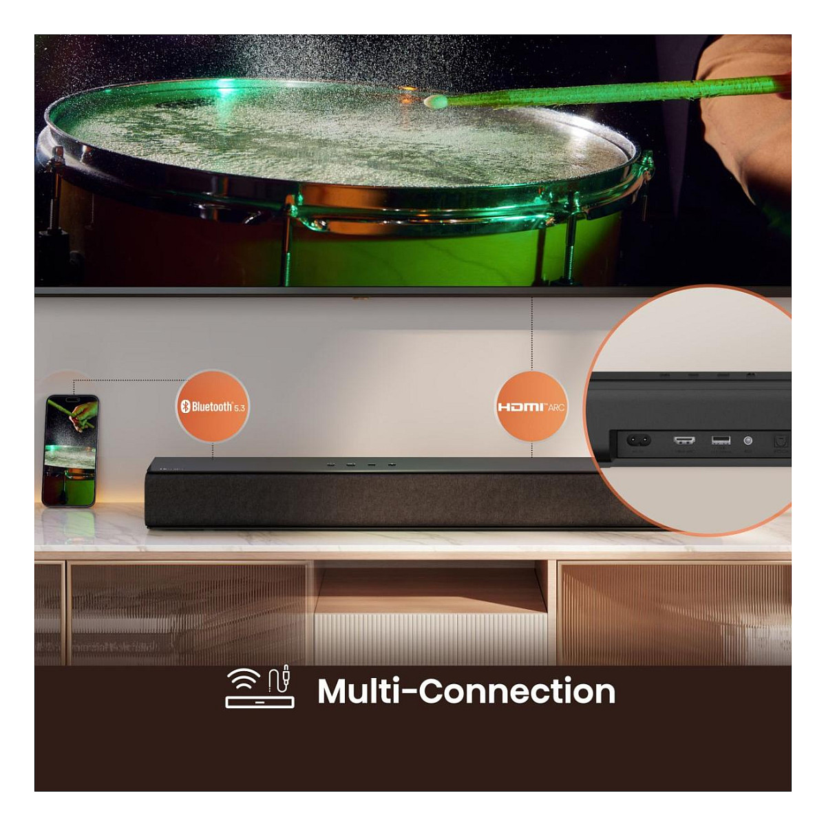 Soundbar HISENSE HS2100 2.1 s bežičnim subwooferom-8