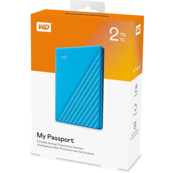 Prijenosni disk WESTERN DIGITAL Passport (2tb, usb 3.0, plavi)