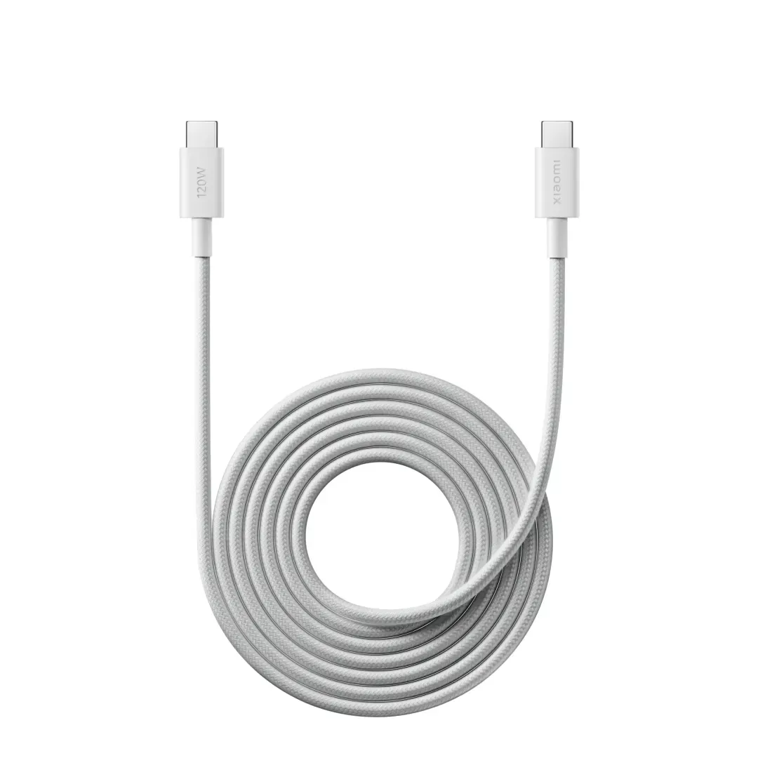 USB-C kabel XIAOMI 6A Braided USB-C to USB-C Cable 2 m (120 W, bijeli)-0
