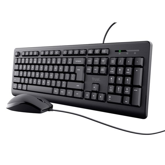 Set miša i tipkovnice TRUST 24645, UBS, US, žičana, gaming, crni