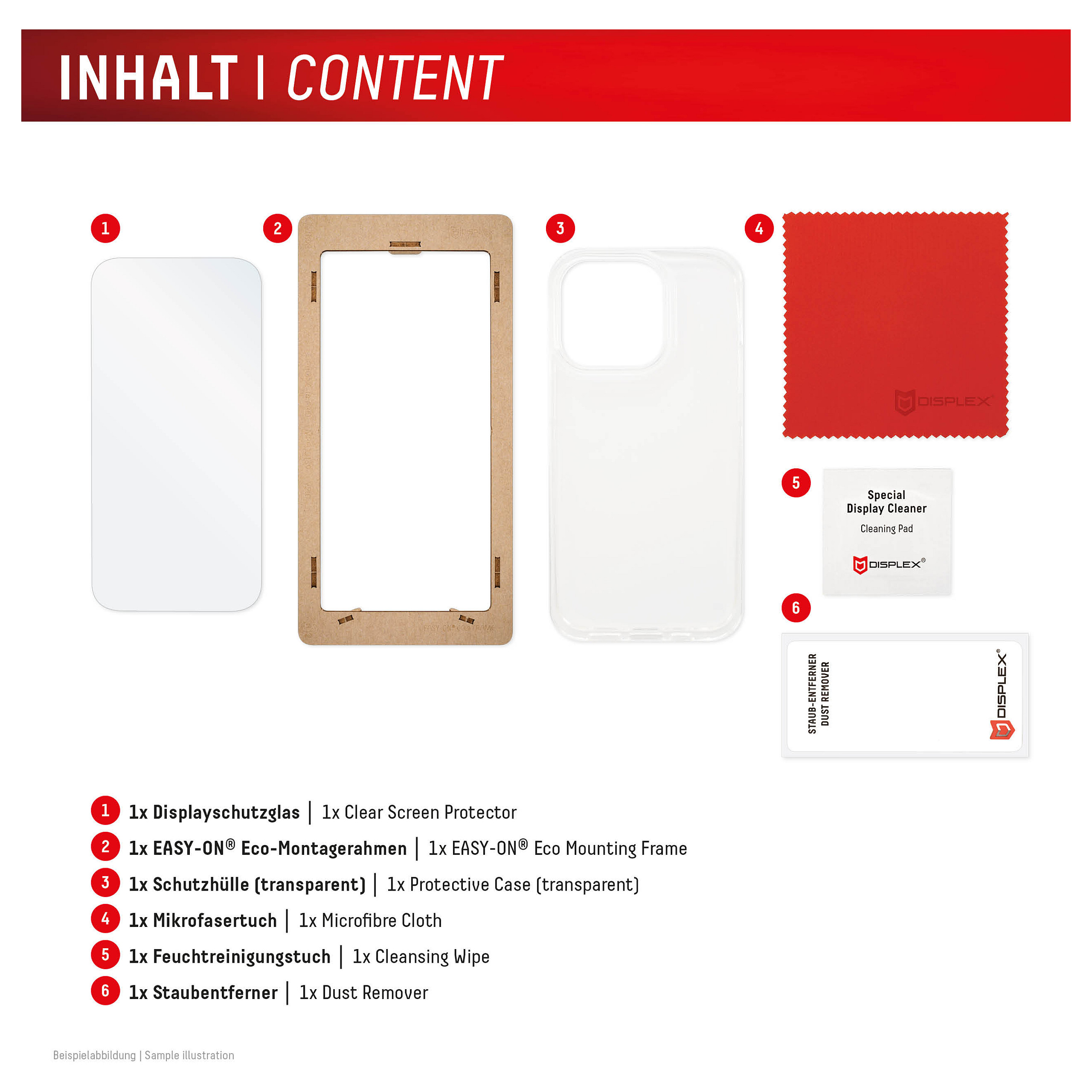 Staklo zaštitno + maskica DISPLEX za iPHONE 16 (020011), Real glass 2D-3