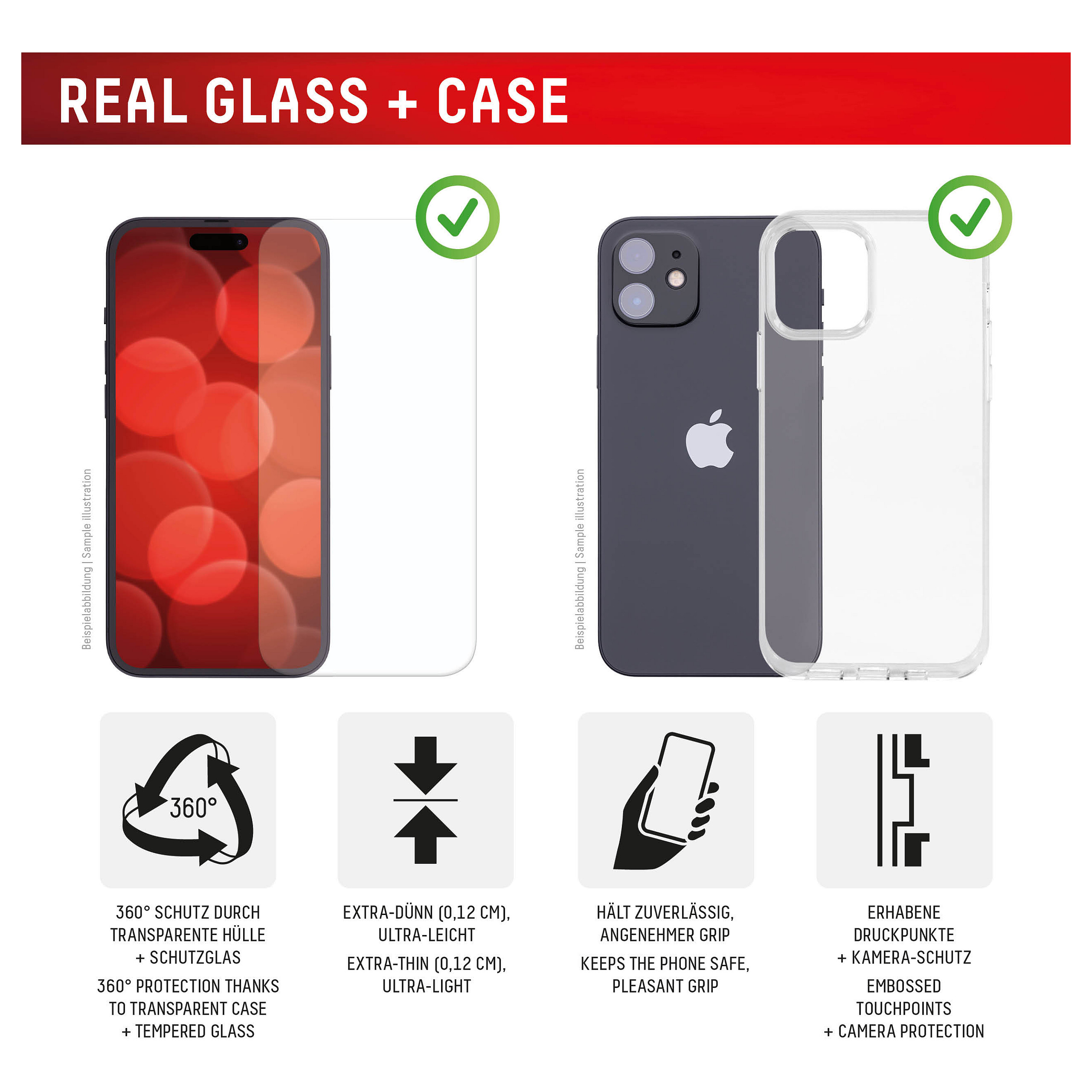 Staklo zaštitno + maskica DISPLEX za iPHONE 16 (020011), Real glass 2D-4
