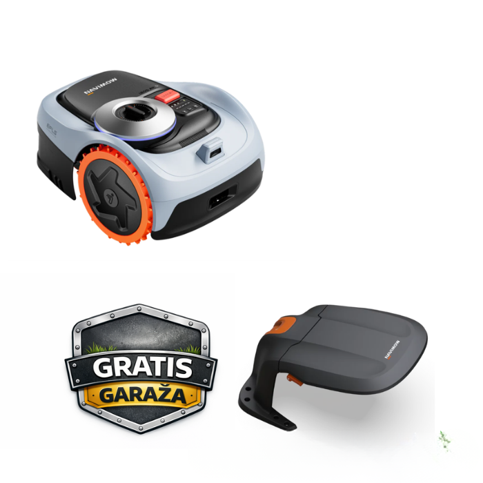 Robotska kosilica SEGWAY Navimow i208E AWD (do 800 m², 45% nagib, RTK+Vision) + POKLON garaža za kosilicu