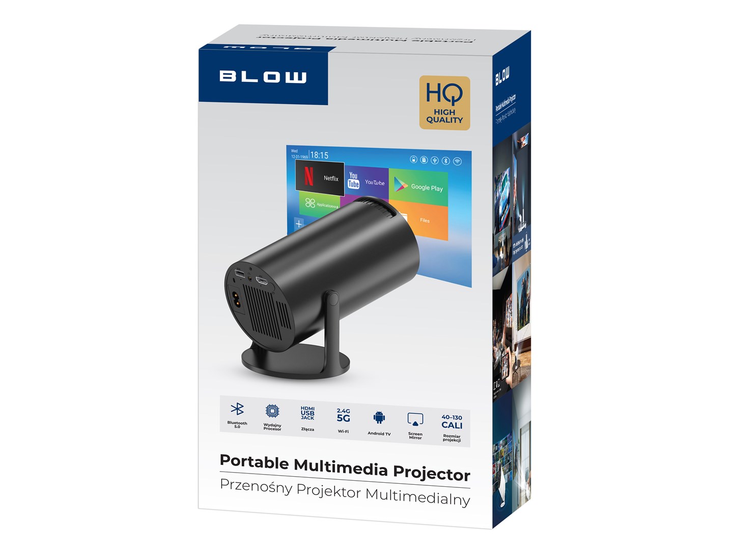 Prijenosni projektor BLOW AndroidTV HD Cinema (android tv, hd, crni)-8