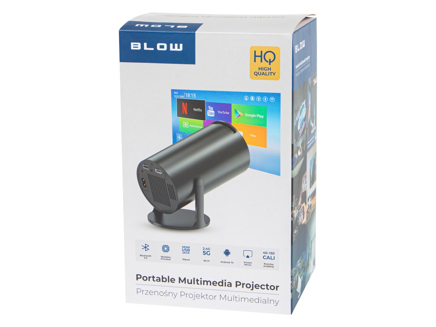 Prijenosni projektor BLOW AndroidTV HD Cinema (android tv, hd, crni)-7