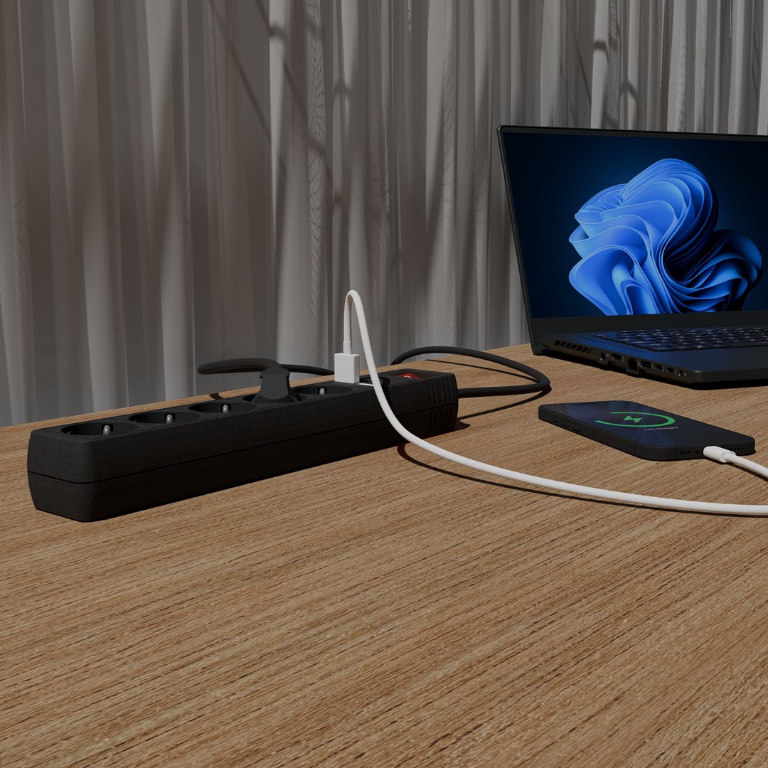 Produžni kabel GEMBIRD SPG5-U2-5-02 (5 utičnica, 2x USB, 1.5m, crni)-3
