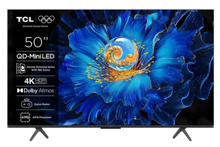 TV TCL QLED 50C61K Google TV (127 cm, 4K UHD, HDR10+, Dolby Atmos, Smart TV)-0