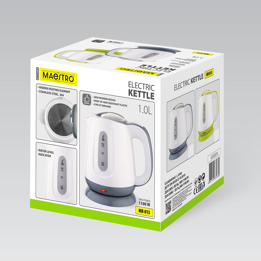 Kuhalo za vodu MAESTRO MR013 (1l, 1100w, zeleno-bijelo)-5