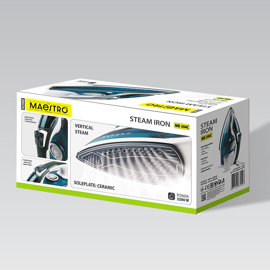 Glačalo na paru MAESTRO MR-304C (2200w, bijelo/plava)-6