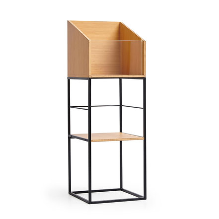 Stalak za ploče NORSTONE Vinyl LP Case, black/bamboo