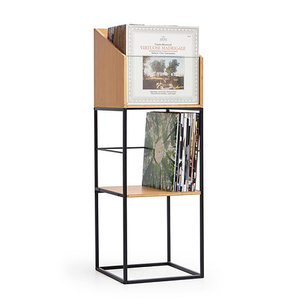 Stalak za ploče NORSTONE Vinyl LP Case, black/bamboo-2