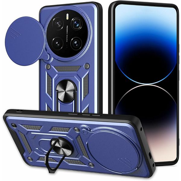 MASKA za HONOR MAGIC 6 LITE (Anti-Shock, s prstenom, plava)-0