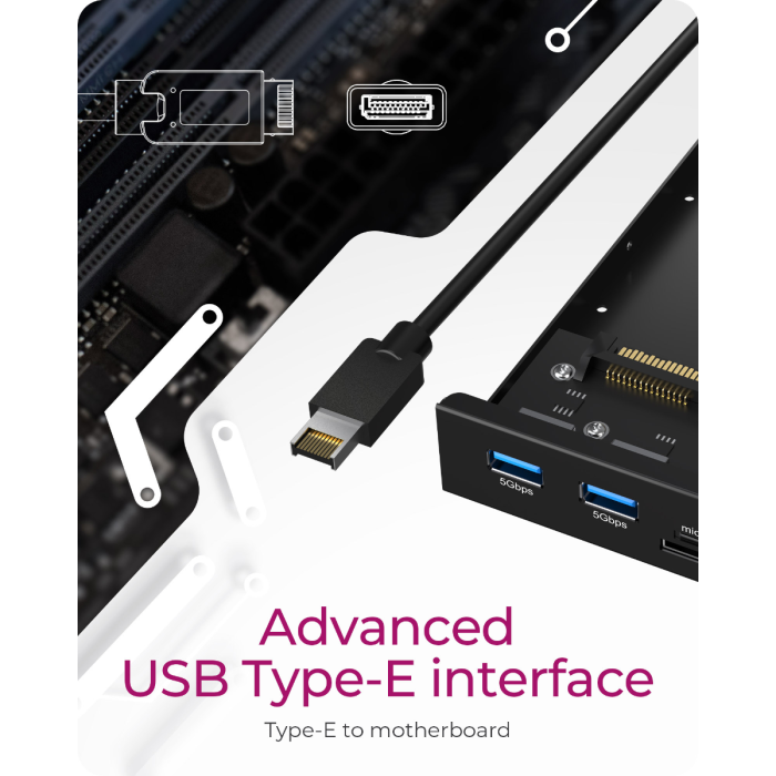 USB Hub za kućište ICY BOX IB-HUB1419-i3 (6-u-1, 3.5", USB-C, USB-A, čitač kartica)-3