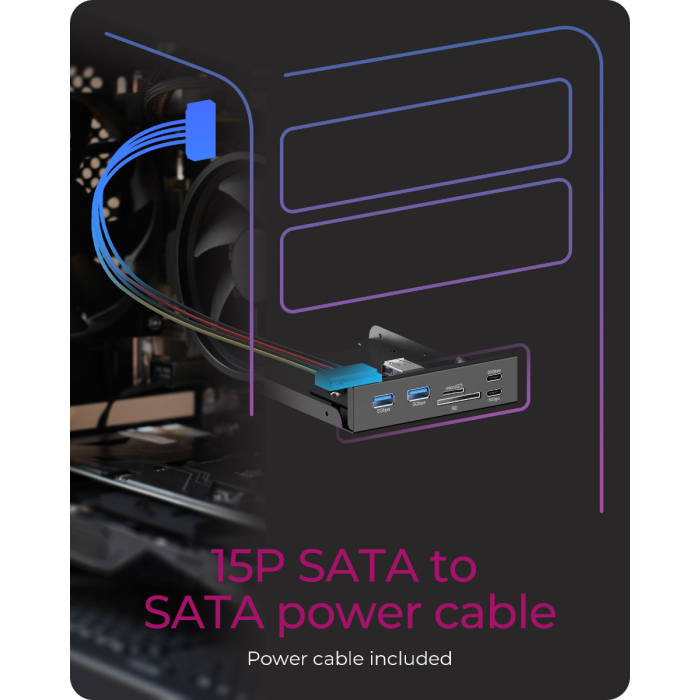 USB Hub za kućište ICY BOX IB-HUB1419-i3 (6-u-1, 3.5", USB-C, USB-A, čitač kartica)-5