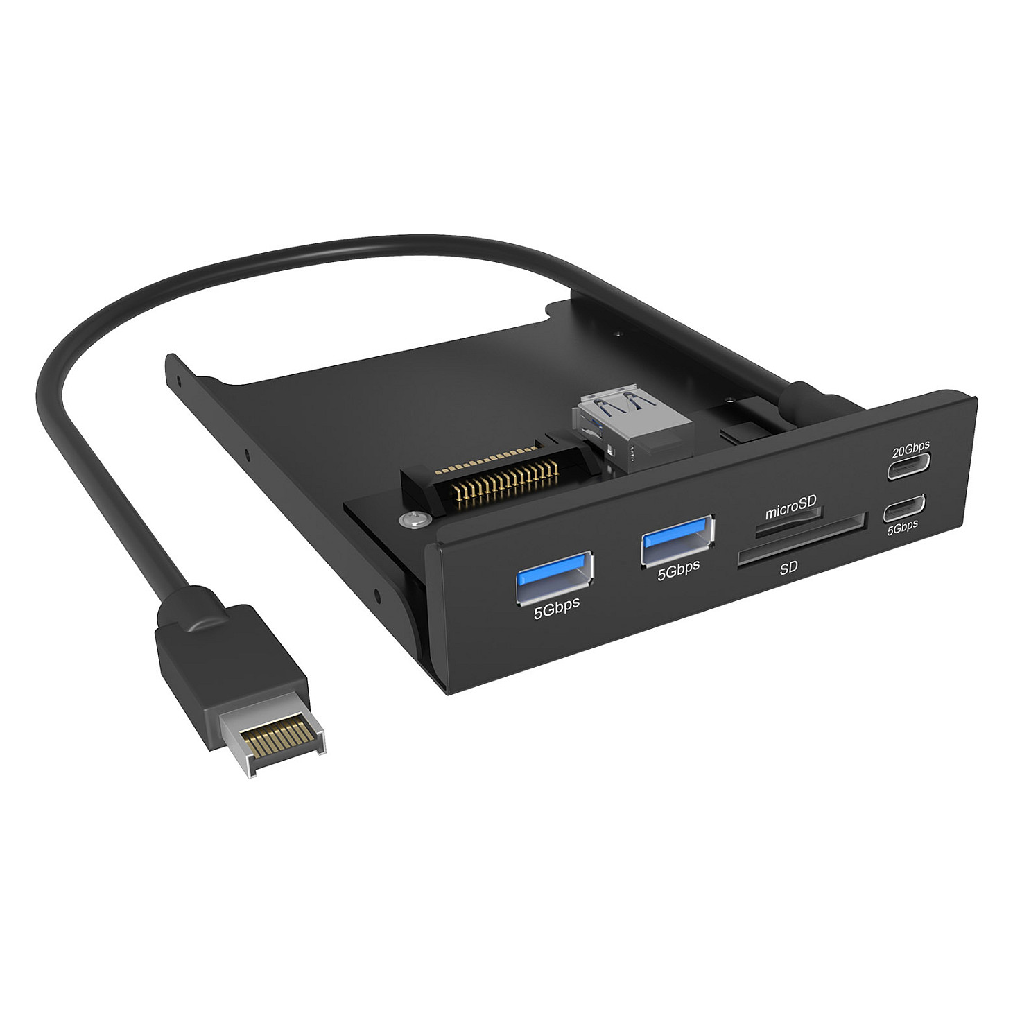 USB Hub za kućište ICY BOX IB-HUB1419-i3 (6-u-1, 3.5", USB-C, USB-A, čitač kartica)-8