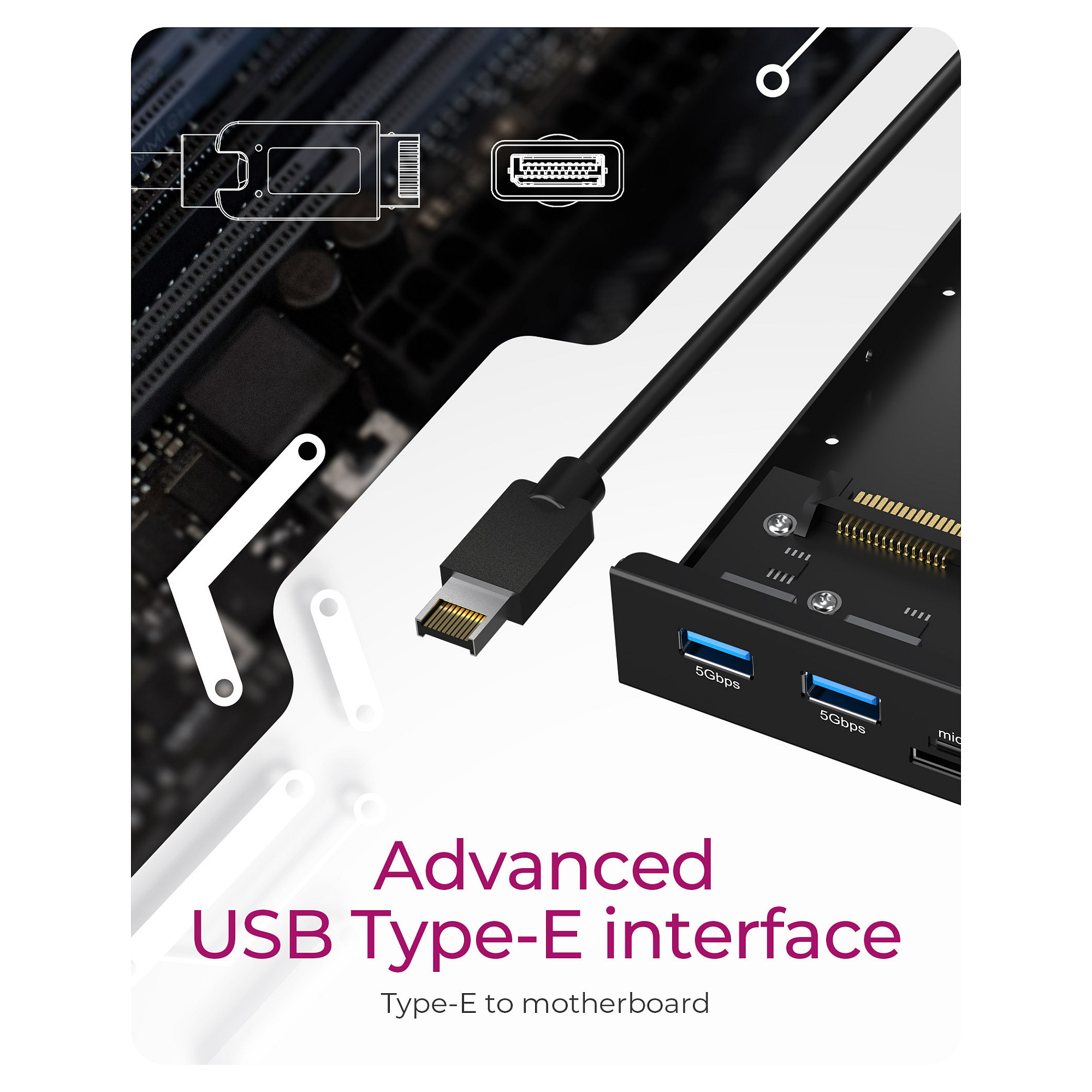 USB Hub za kućište ICY BOX IB-HUB1419-i3 (6-u-1, 3.5", USB-C, USB-A, čitač kartica)-9