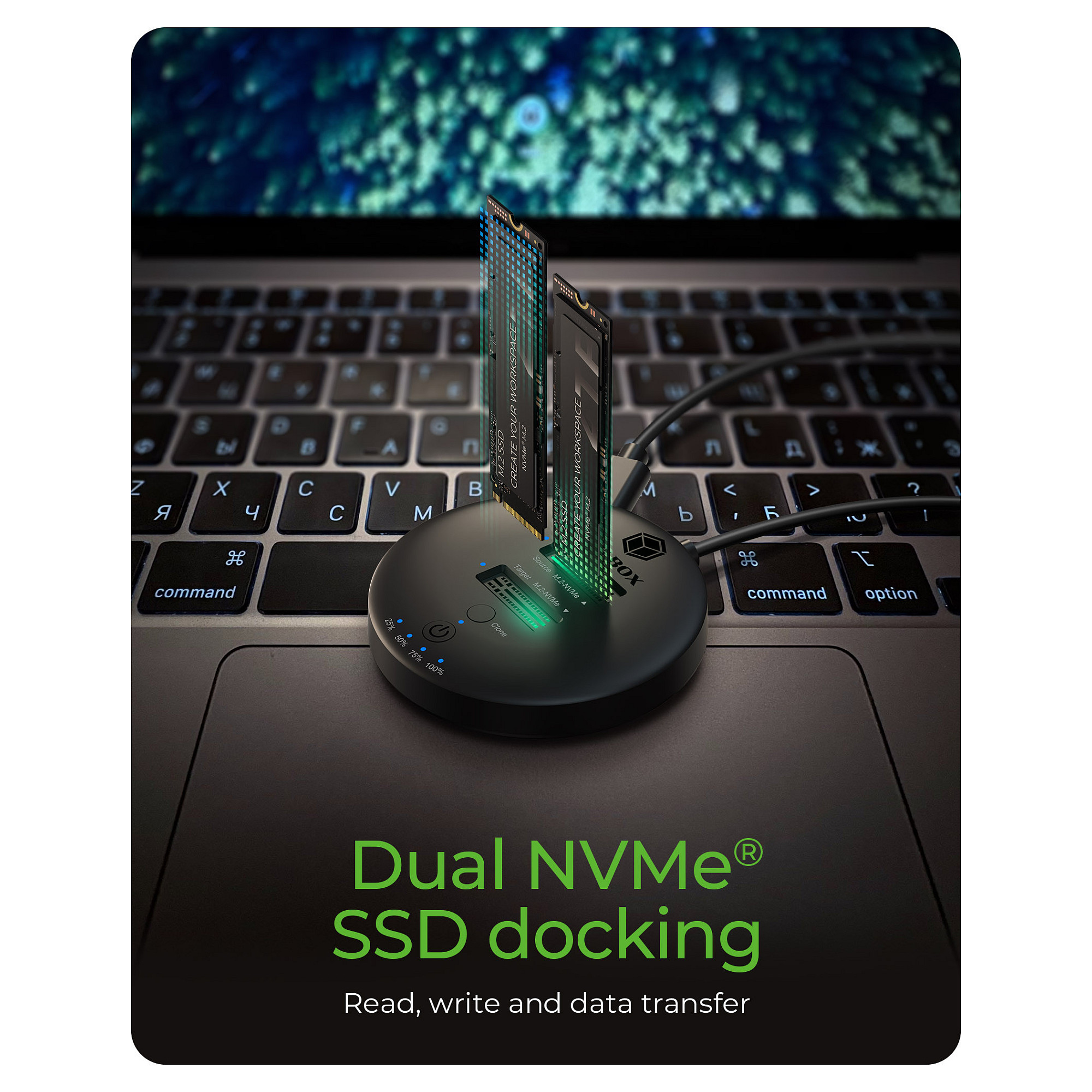Stanica za kloniranje i docking ICY BOX IB-1612MCL-C31 (za 2x M.2 NVMe SSD, USB-C)-9