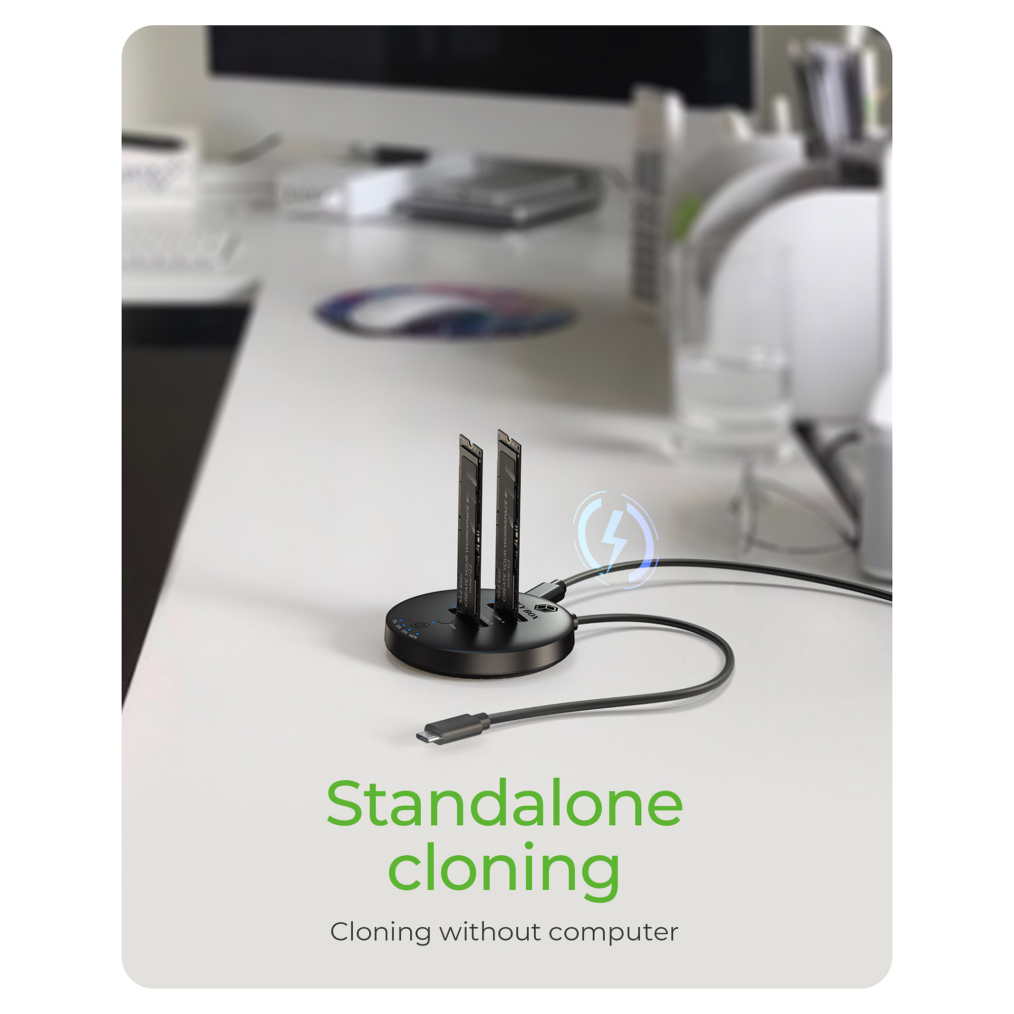 Stanica za kloniranje i docking ICY BOX IB-1612MCL-C31 (za 2x M.2 NVMe SSD, USB-C)-10