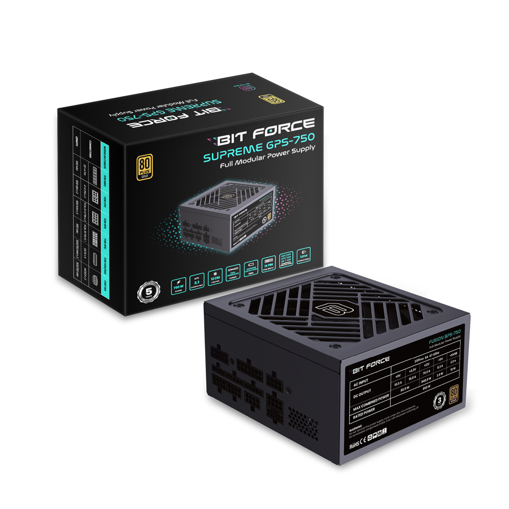 Napajanje BIT FORCE SUPREME GPS-750 (750W, 80+ Gold, modularno, ATX 3.1, PCI-E 5.1)