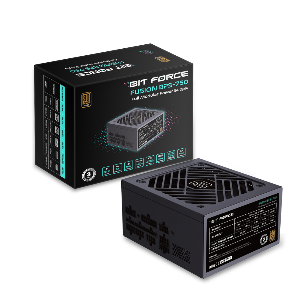 Napajanje BIT FORCE FUSION BPS-750 (750W, 80+ Bronze, Modularno, ATX 3.1, PCI-E 5.1)-0