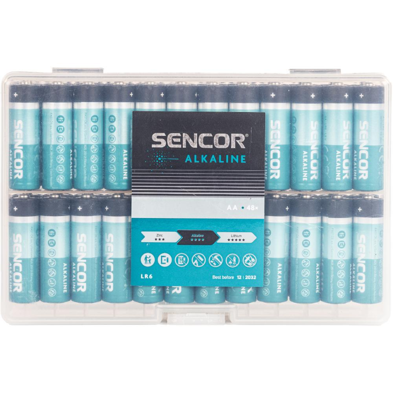 Baterije SENCOR SBA LR6 (AA, alkalne, 48 kom)-0