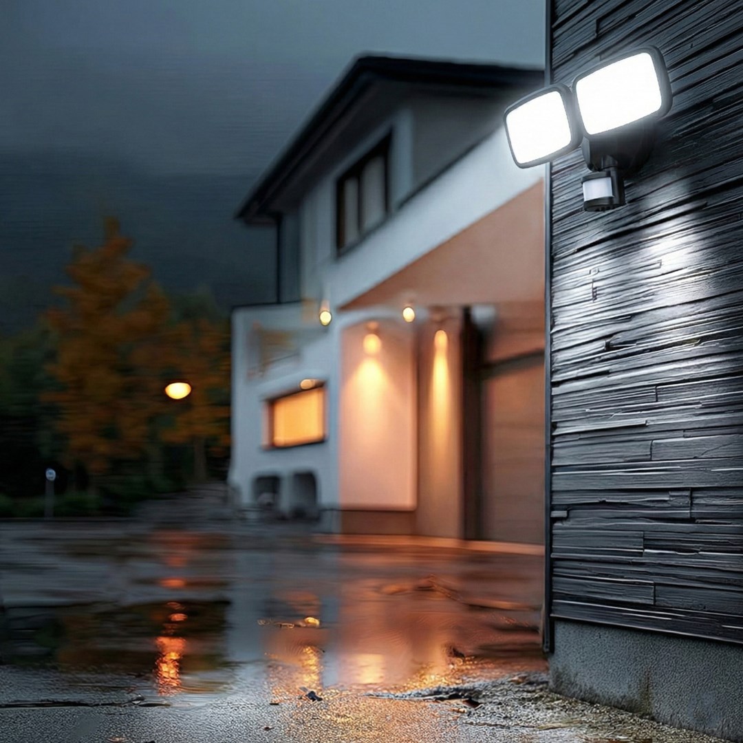 LED zidna lampa MACLEAN MCE524 B (sa senzorom pokreta, 20W, 1500lm, 4000K, IP65, crna)-1