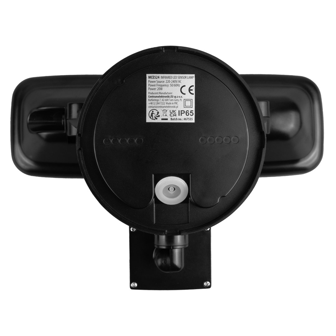 LED zidna lampa MACLEAN MCE524 B (sa senzorom pokreta, 20W, 1500lm, 4000K, IP65, crna)-9