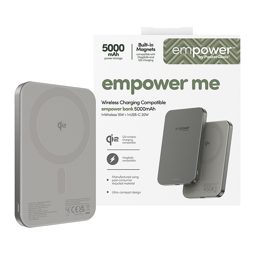 Prijenosna baterija PANZERGLASS Empower Bank (5000mAh, Titanium)-1