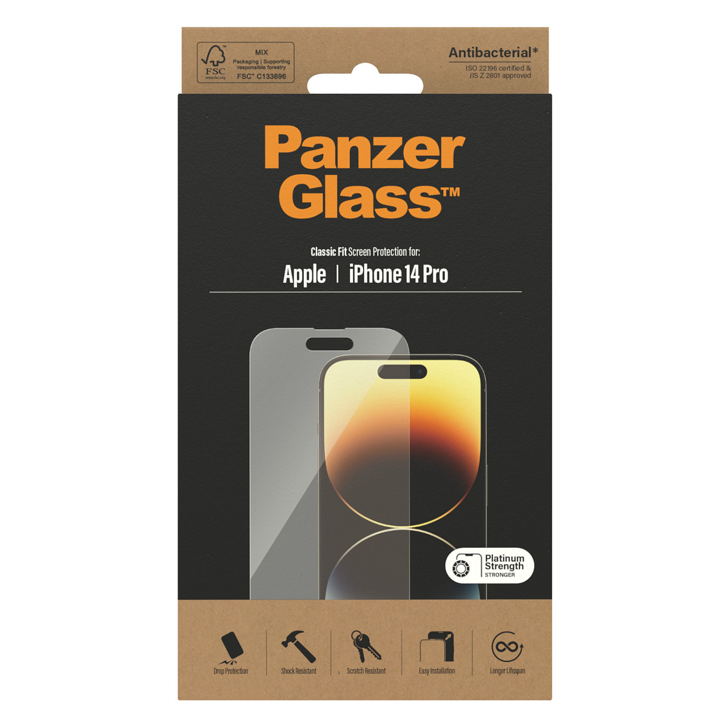 Zaštitno staklo PANZERGLASS za iPhone 14 Pro (Anti-Bacterial)-3