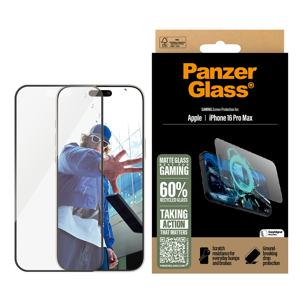 Zaštitno staklo PANZERGLASS za iPhone 16 Pro Max (Gaming, Ultra-Wide Fit, Matte)-1