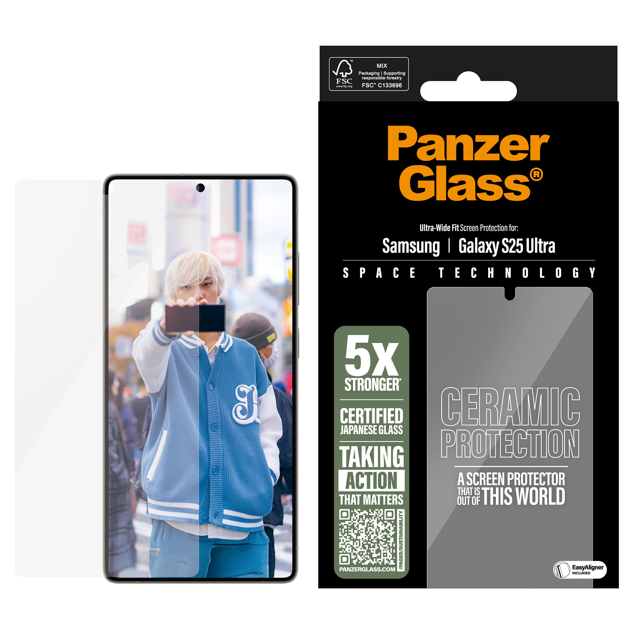 Zaštitno staklo PANZERGLASS za Samsung Galaxy S25 Ultra (Ceramic, Ultra-Wide Fit)-1