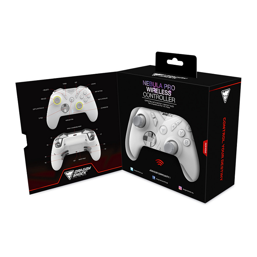 Kontroler DRAGONSHOCK Nebula Pro (bežični, bijeli, za Nintendo Switch)-5