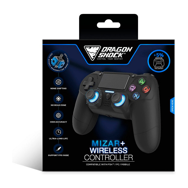 Kontroler DRAGONSHOCK Mizar+ (bežični, crni, PS4/PC)-6