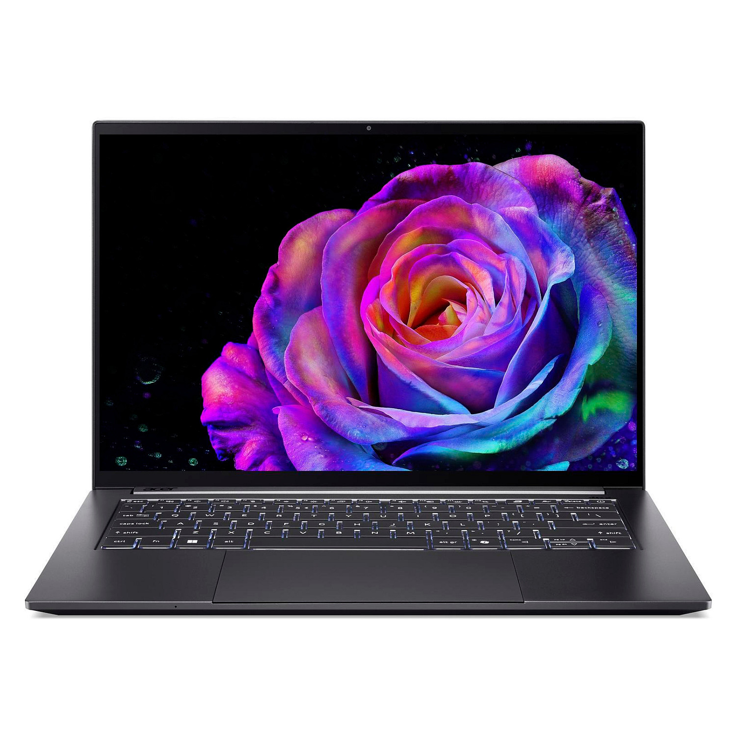 Laptop ACER Swift X 14 OLED SFX14-73G-79BJ (14,5", 2.8K OLED, Intel Core Ultra 7 255H, 32GB, 1TB SSD, GeForce RTX 5060 8GB, Windows 11 Home) sivi – internacionalna non HR tipkovnica