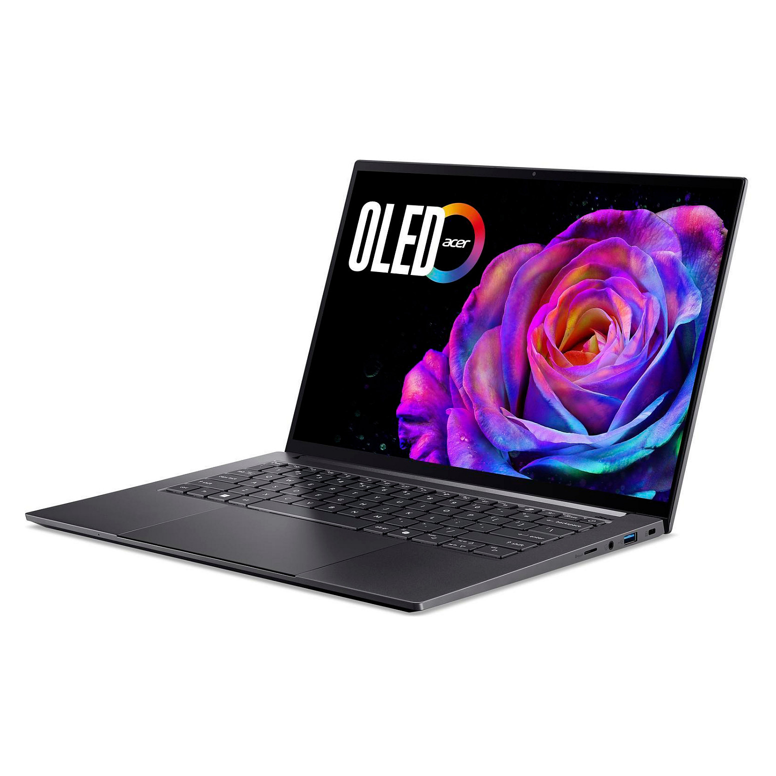 Laptop ACER Swift X 14 OLED SFX14-73G-79BJ (14,5", 2.8K OLED, Intel Core Ultra 7 255H, 32GB, 1TB SSD, GeForce RTX 5060 8GB, Windows 11 Home) sivi – internacionalna non HR tipkovnica-2