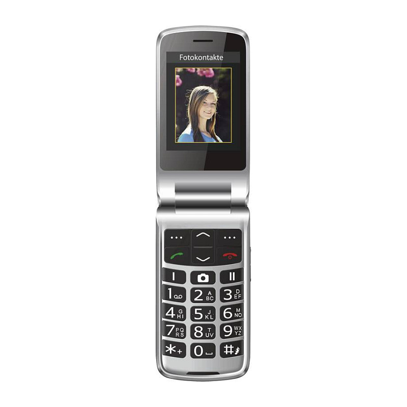 Preklopni mobitel BEAFON SL645 (2G, velike tipke, crno-srebrni)-0