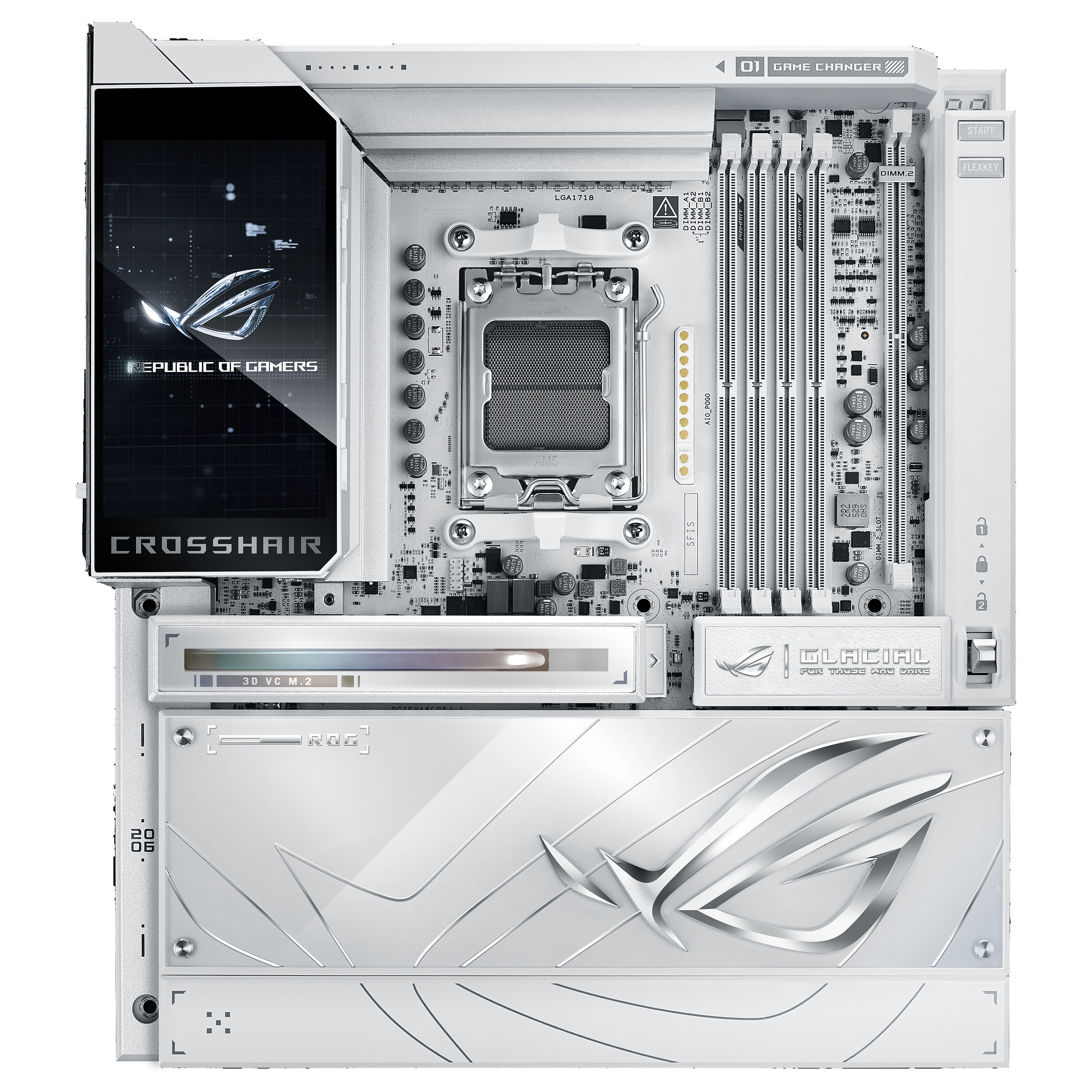 Matična ploča ASUS ROG CROSSHAIR X870E GLACIAL (AMD X870E, Socket AM5, Extended ATX)
